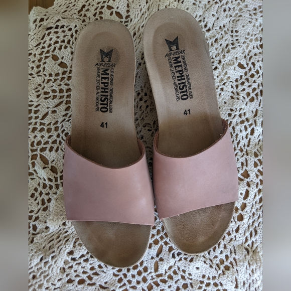 Mephisto Lisane Air-Relax slide wedge slip on sandals blush pink open toe - Picture 9 of 16